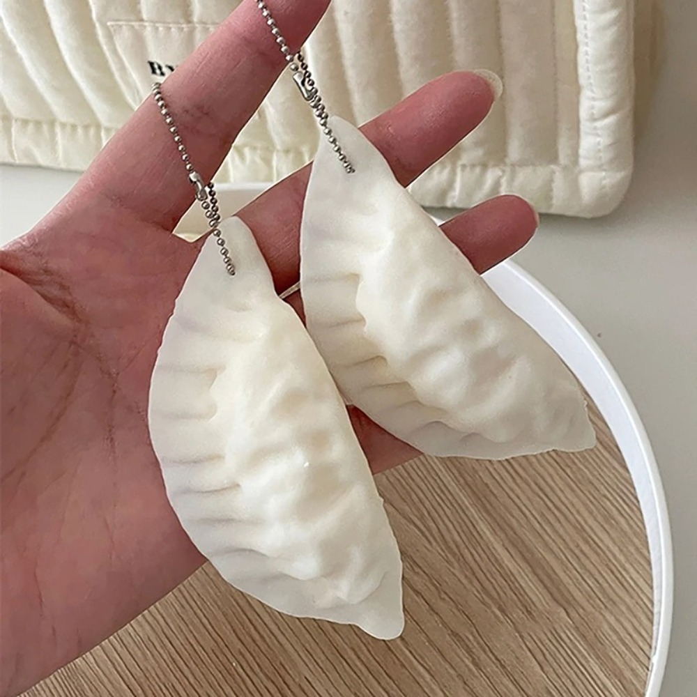 3D Printing In Food - พวงกุญแจจำลองอาหารมินิรูปเกี๊ยว ของเล่นบีบคลายเครียด 3D สำหรับตกแต่งกระเป๋า ของขวัญ