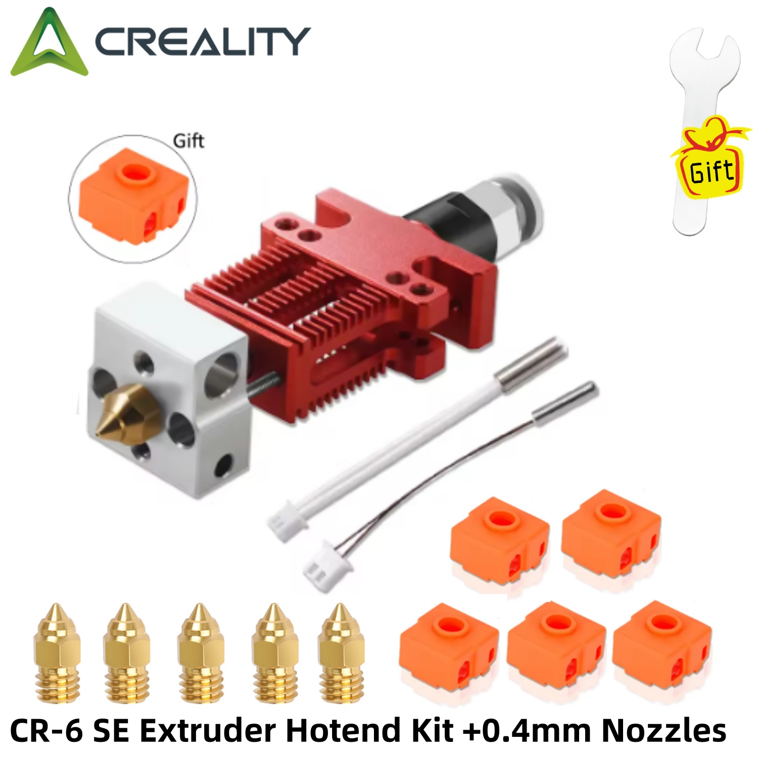 Silicone Sock Hotend - ชุดหัวฉีด Creality CR-6 SE, ชุดหัวฉีดอลูมิเนียมอัลลอยด์พร้อมหัวฉีด MK