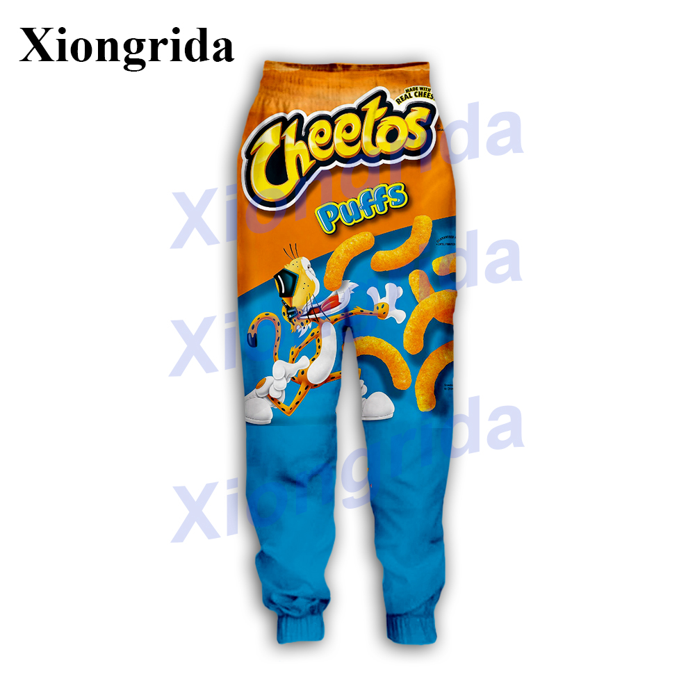 3D Printing In Food - Cheetos กางเกงพัฟอาหารแปลกใหม่, กางเกงวอร์มคุณภาพสูงพิมพ์ลาย3D กางเกงฮาราจูกุสำหรับทั้งผู้ชายและผู้หญิงกางเกง S-5XL