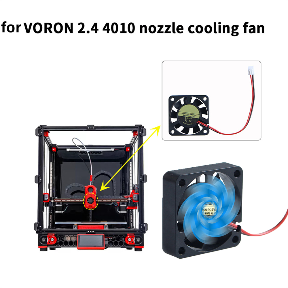 Cooling Fan 40Mm 3D - พัดลมทำความเย็นพัดลมไฮดรอลิกระบายไอเสีย4010, 40*10มม. 100*40มม. DC 24โวลต์พร้อมพัดลมความเร็วสูง2ขาสำหรับอุปกรณ์เครื่องพิมพ์3D voron