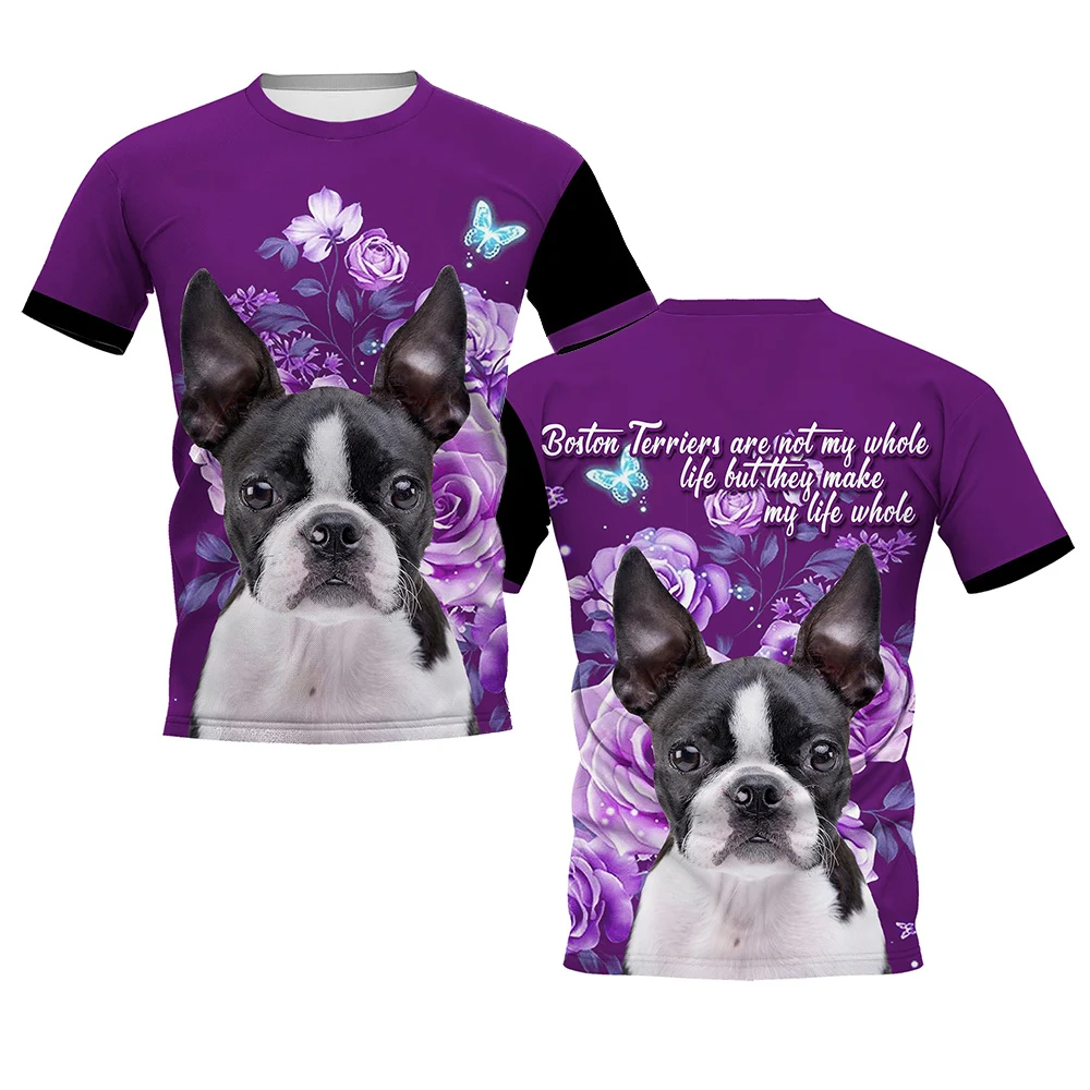 3D Printing Maket - HX Boston Terrier เสื้อยืดสุนัข Make Life