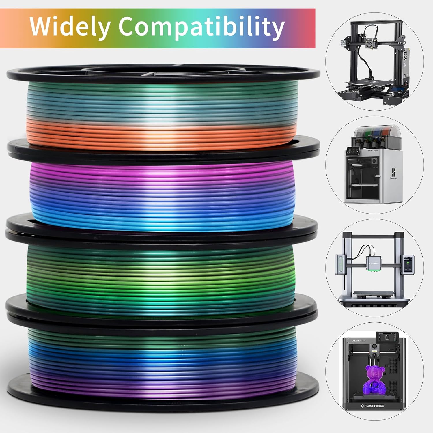 เส้นพลาสติก PLA สีรุ้งหลากสี เ - 3D Printing Fdm บทวิจารณ์และราคา