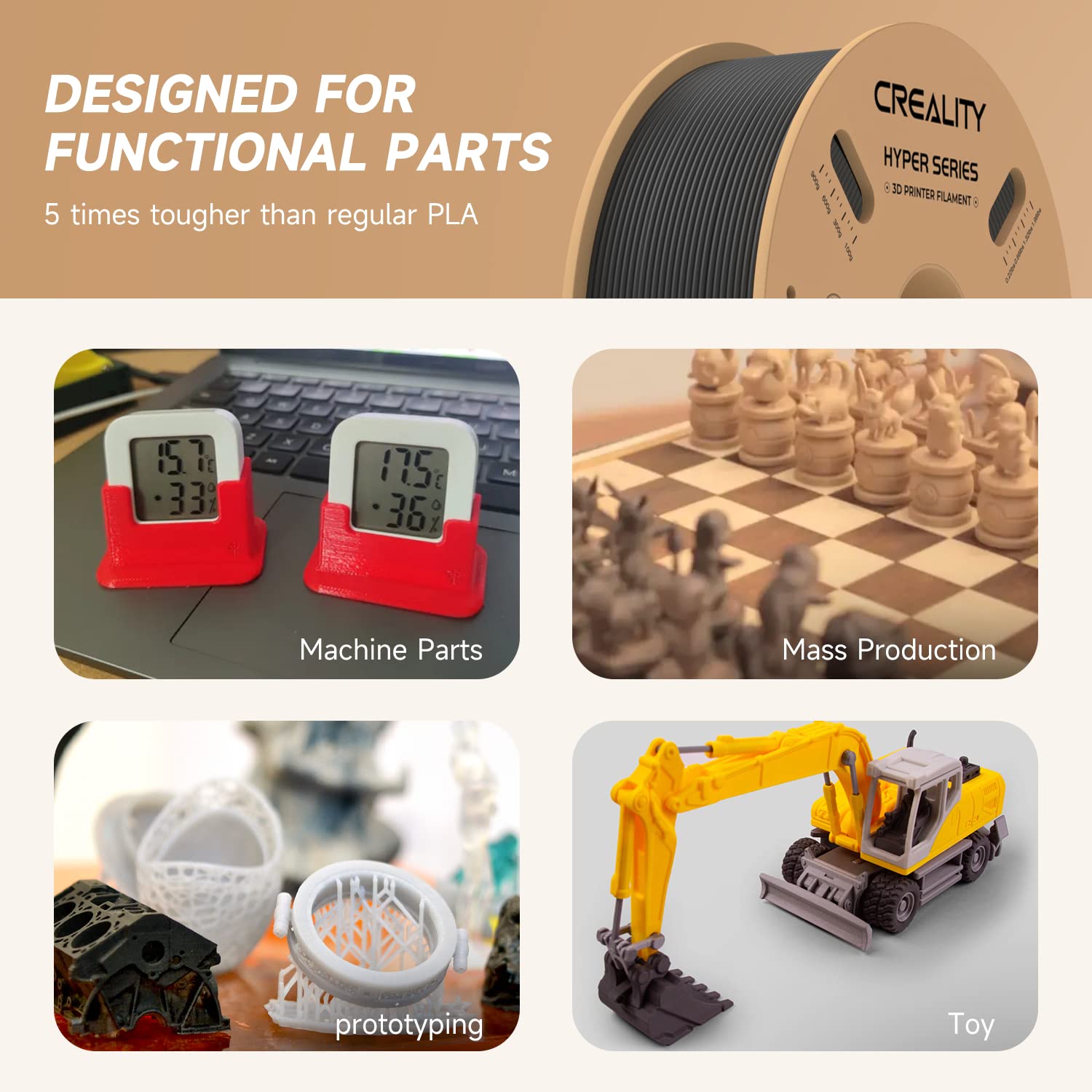 CREALITY ไฮเปอร์ PLA ฟิลาเมนต์ - 3D Printing Fdm บทวิจารณ์และราคา